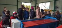 Uczniowie ogladaja produkcje sadzonek