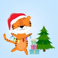 tiger-with-a-christmas-tree-and-lights-new-year-s-card-2022-vector
