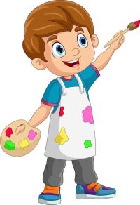 cartoon-boy-painting-on-white-background-vector